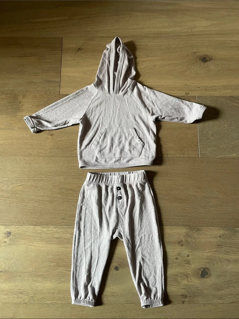 Easy Peasy Cozy Neutral Kids Hoodie & Jogger Matching Set 12 Months